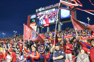 Real Salt Lake took on Toronto FC at Rio Tinto Stadium Saturday March 29, 2014.  The match was won by RSl 3 - 0 with two goals scored by Alvaro Saborio and one by Luis Gil.